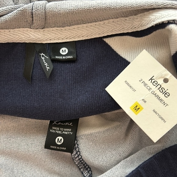 NWOT Kenzie two piece pajama set, dark blue with white stars, women’s size M. - Picture 7 of 10